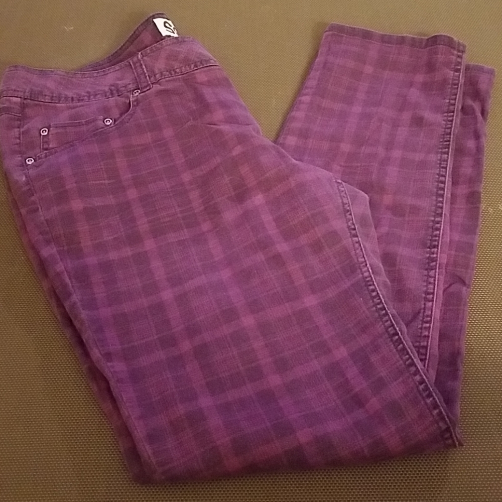 So purple plaid pants size 17